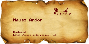 Mausz Andor névjegykártya